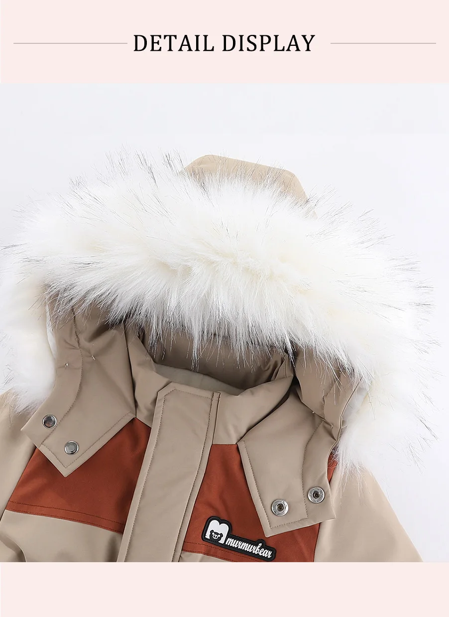 30 Grad Winter Baby Kleidung Overalls Outwear Anzüge Für Kleinkinder Baby Ski Anzug Dicken Baby Overall Wasserdicht Mit Kapuze Für mädchen – Detail 10