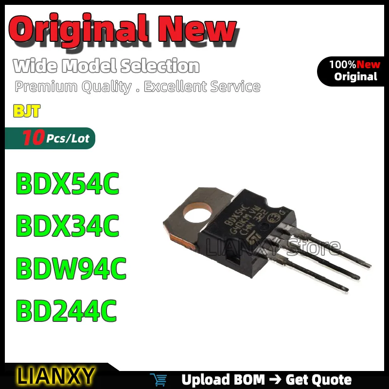 10pcs TO-220-3 BDX54C BDX34C BDW94C BD244C BJT New Original
