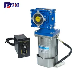120W 220V/110V Low Speed High Torque AC Worm Gear Reducer Motor and Speed Controller CW/CCW Output Shaft 14mm Ratio 1:80 18rpm