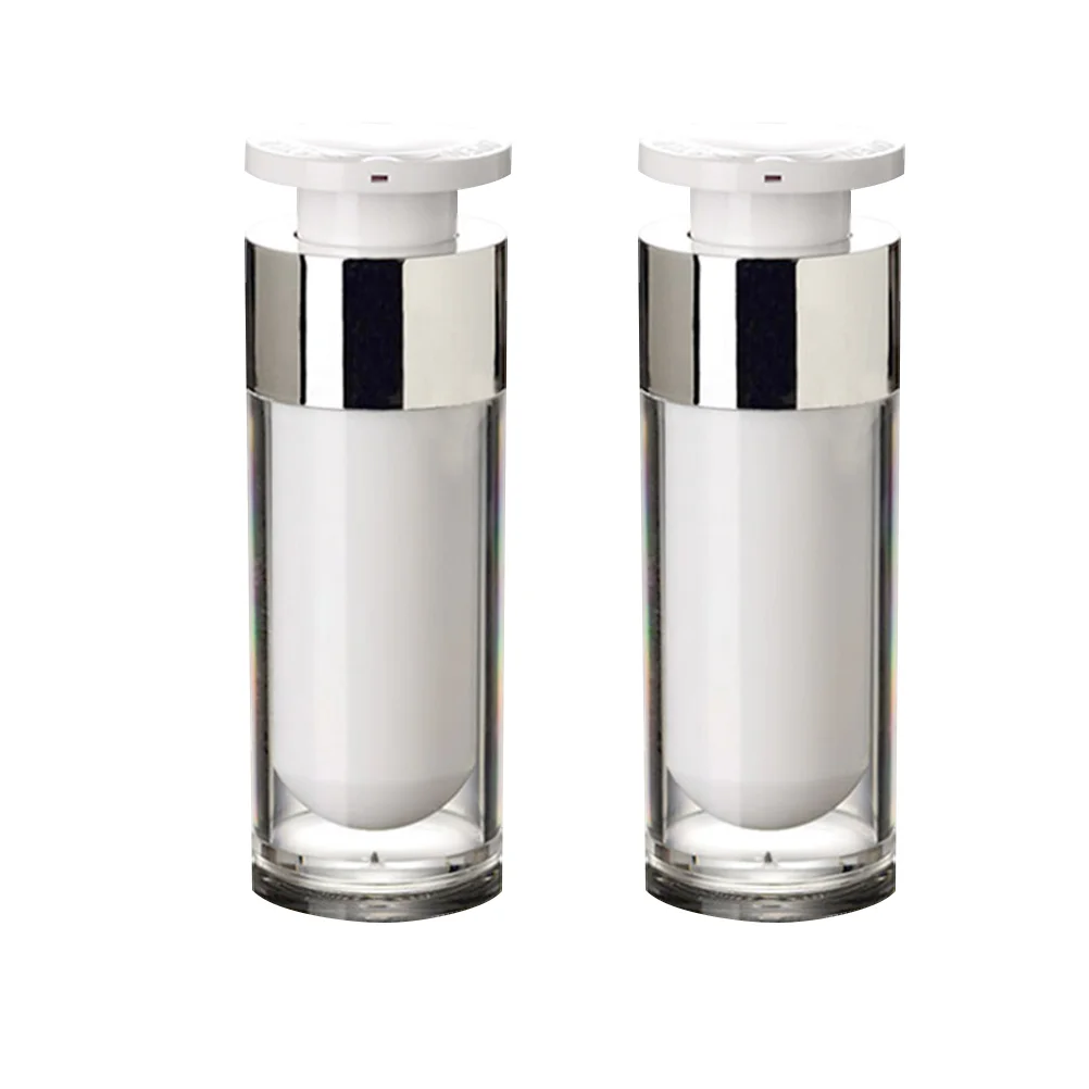 

2Pcs 30Ml Acrylic Vacuum Bottle Press Bottle Lock Grade Vacuum Bottle Vacuum Bottle for Lotion(White)