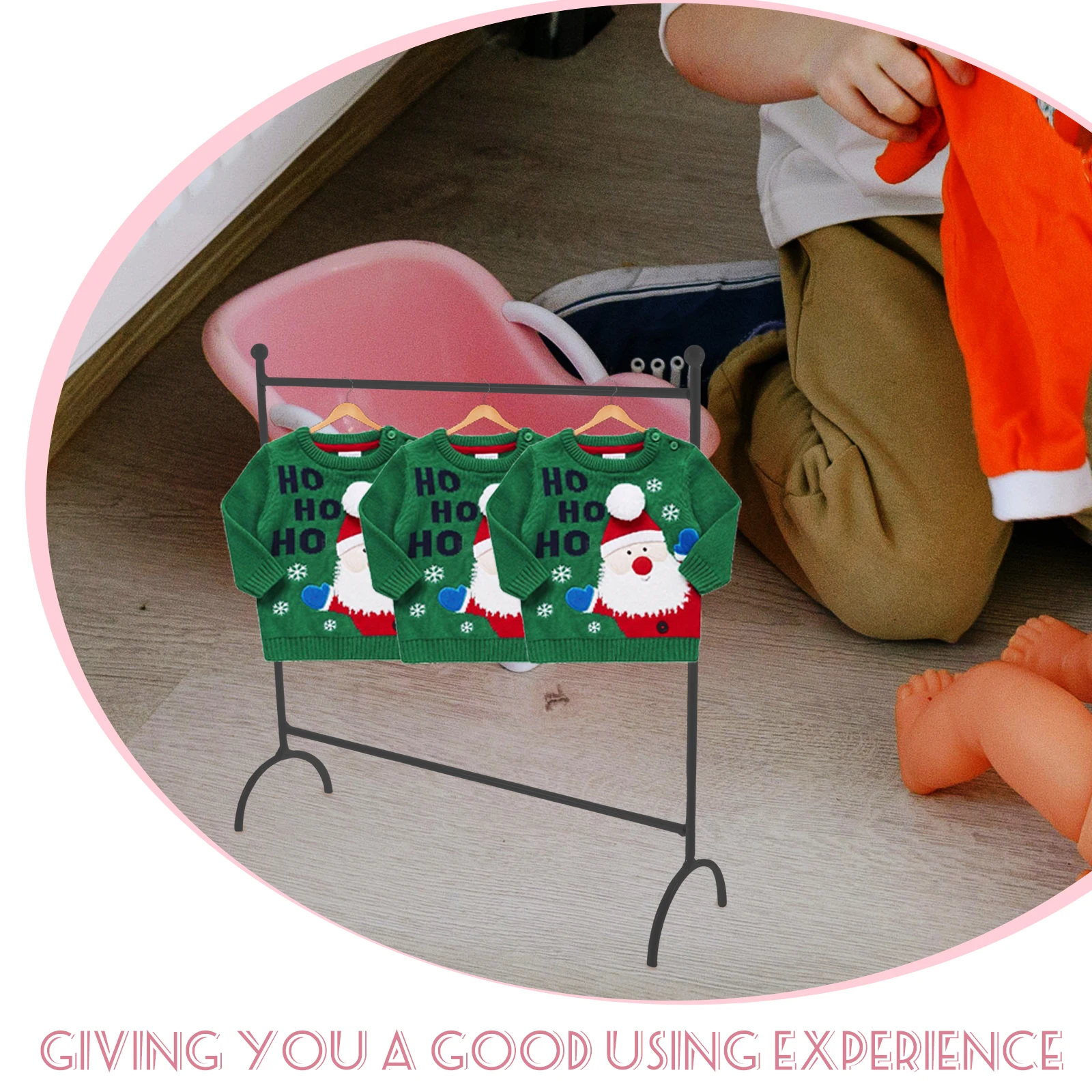 Perchero en miniatura, soporte de ropa de Metal para exhibición de trajes de casa de muñecas, accesorio de armario funcional y elegante, artículo de decoración