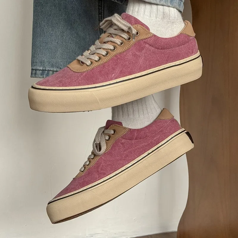 New Men Canvas Casual Shoes Street Fashion Flat Skate Shoes Young Man Sneakers