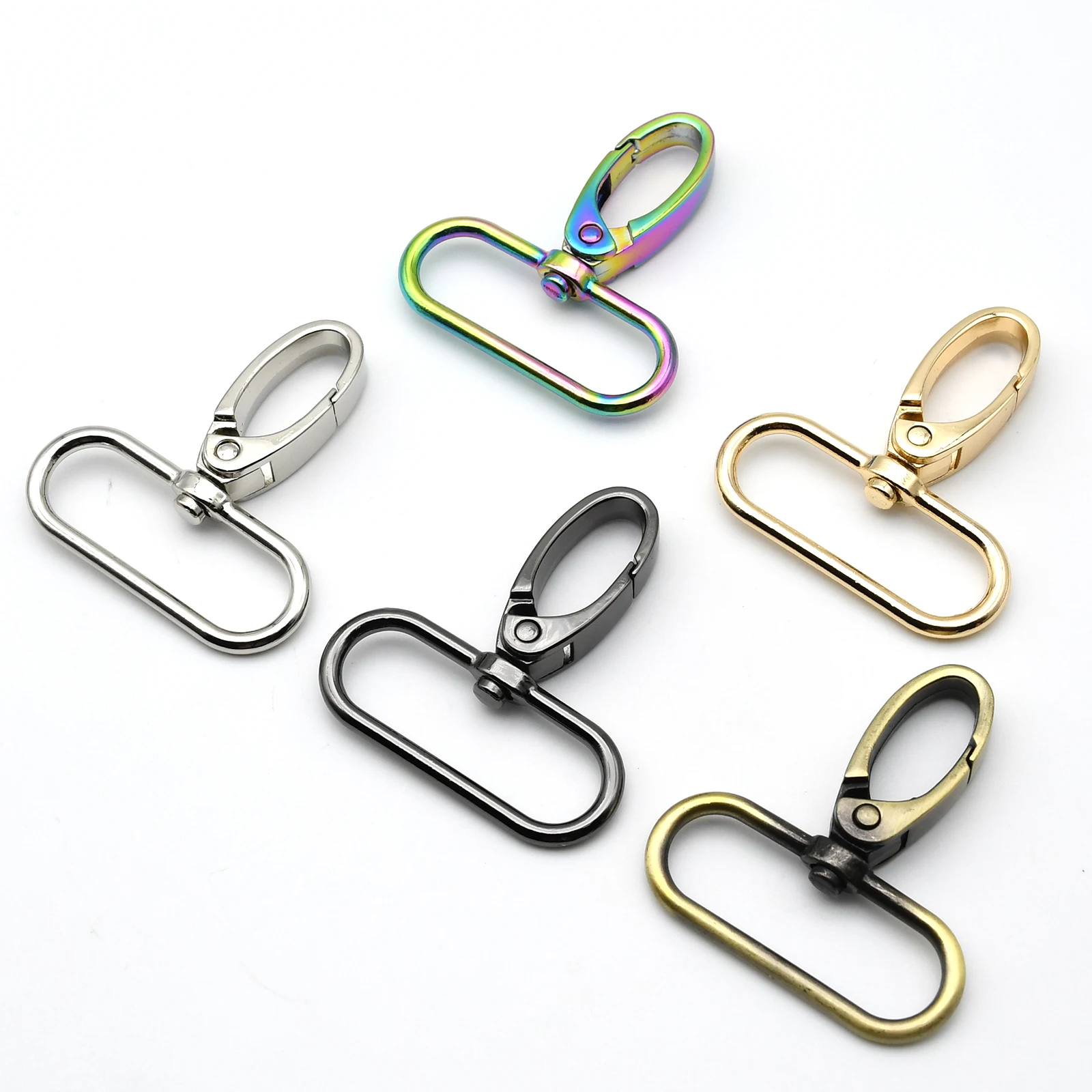 Metal Carabiner Snap Hook Rotatable Trigger Clip O Ring Lobster Clasp for Leather Craft Bag Parts Strap Keychain Accessories