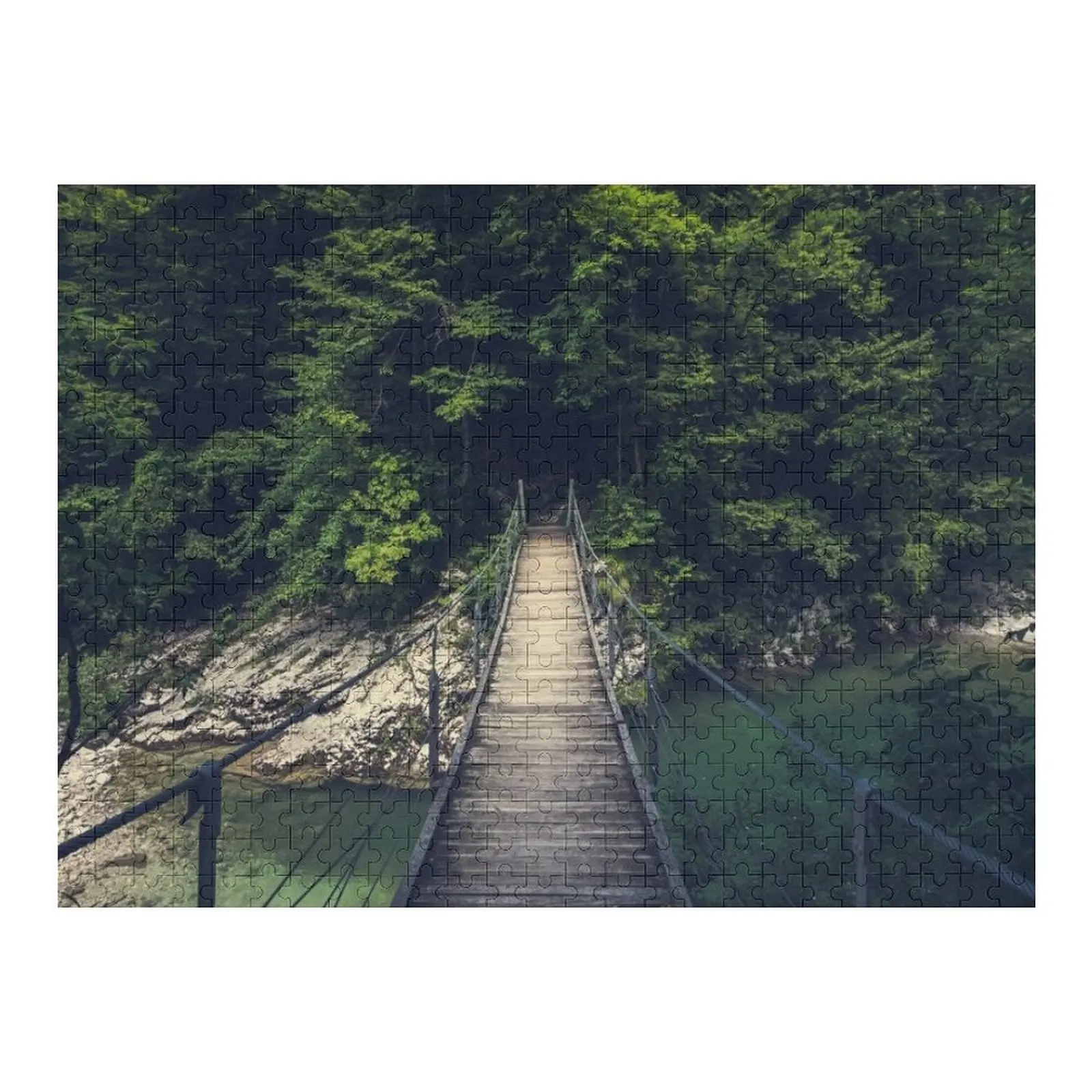

Simple suspension bridge over river Idrijca, Slovenia Jigsaw Puzzle Personalized Gifts Jigsaw Pieces Adults Puzzle