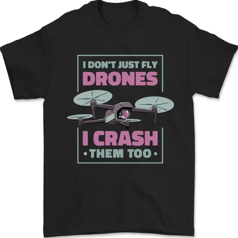 تي شيرت I Shock Theme Too Fun Drone Pilot للرجال مصنوع من القطن بنسبة 100%