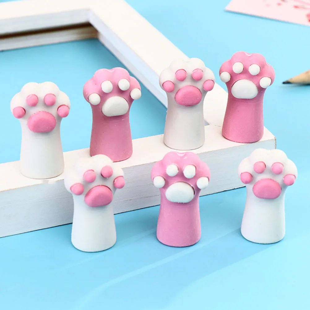 

12Pcs Creative Cat Paw Eraser Cartoon Rubber Erasers for Student Stationery School Supplies Cat Paw Eraser Students Stationery