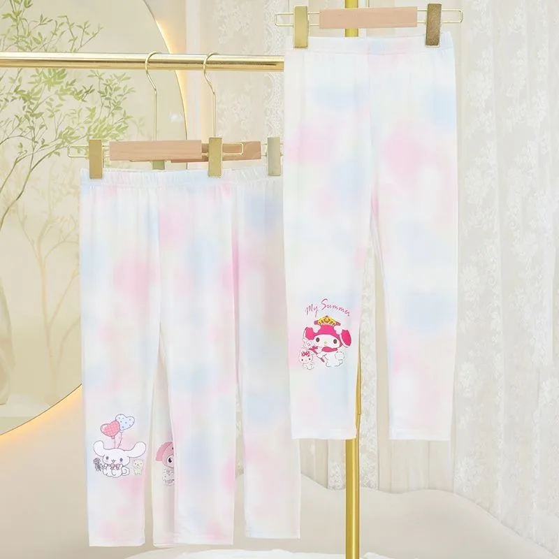 

Spring Summer Cinnamoroll My Melody Anime Kawaii Sanrio Children Casual Ice Silk Trousers Cute Quick Drying Pants Gifts