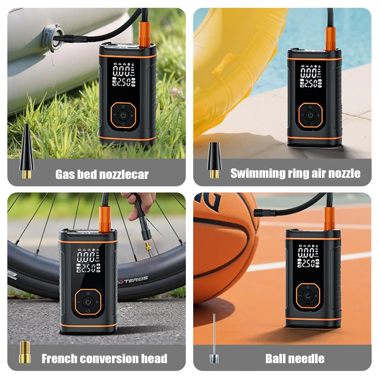 

Воздушный насос для автомобильных шин, цифровой дисплей, аксессуары для мотоциклов, автомобильный воздушный насос для шин, портативный для автомобиля, мотоцикла, велосипеда