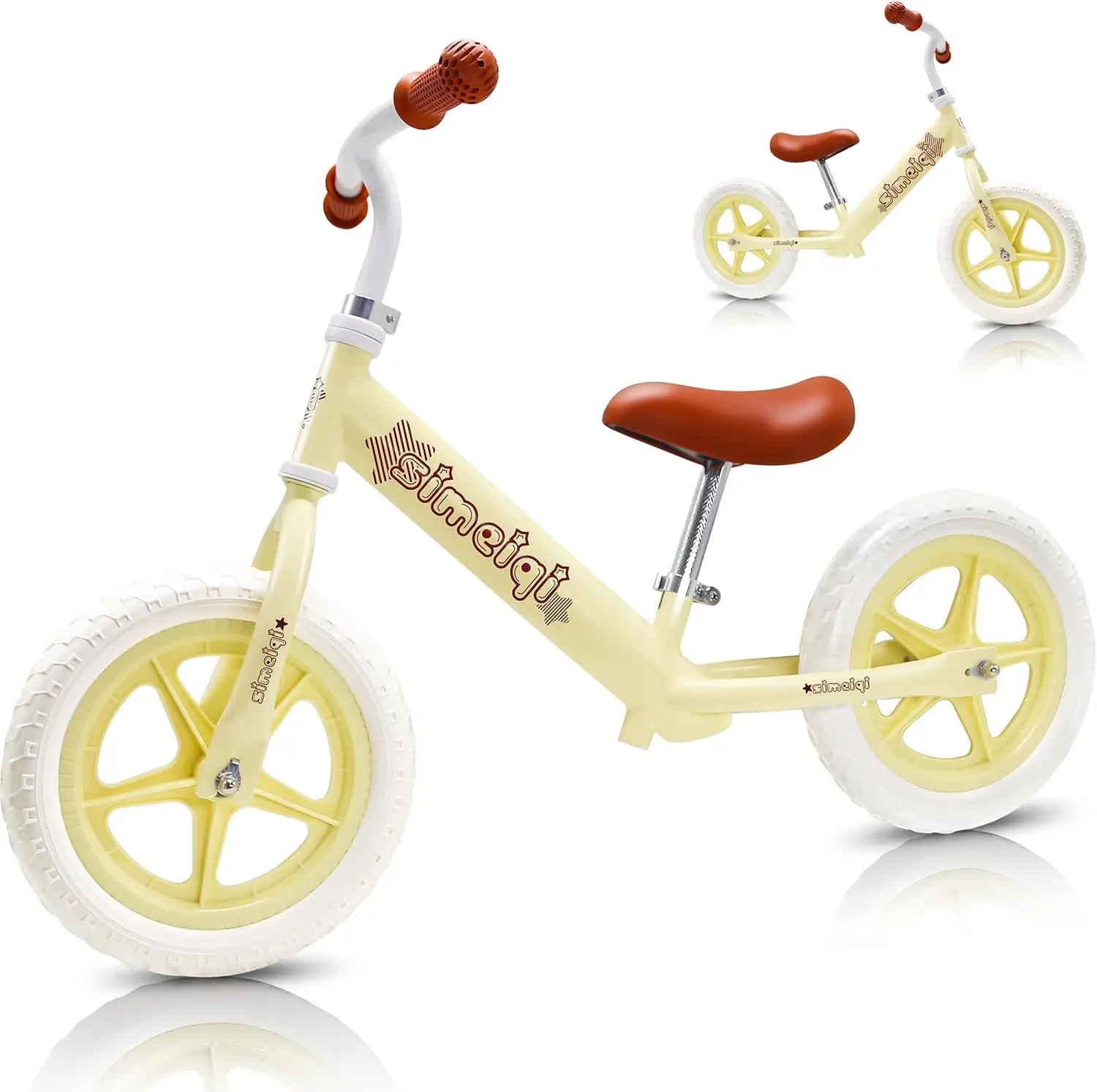 Vélo d'équilibre sans pédale pour tout-petit, siège et guidon réglables, pneus sans plat, vélo d'entraînement en plein air, enfants de 2 à 5 ans, 12 po