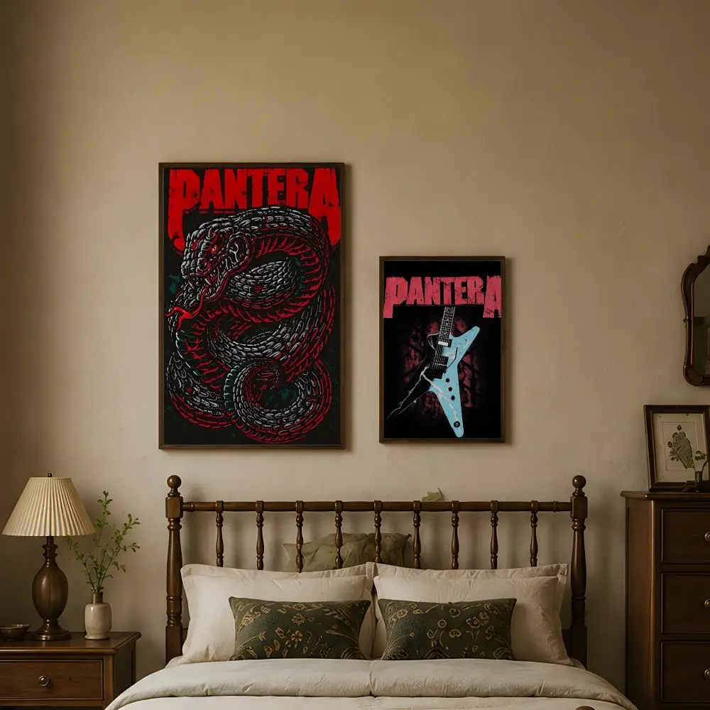 Band P-Pantera-a Poster Vintage Self Adhesive PP Wall Art Home Bar Bedroom Decor Gift view 6