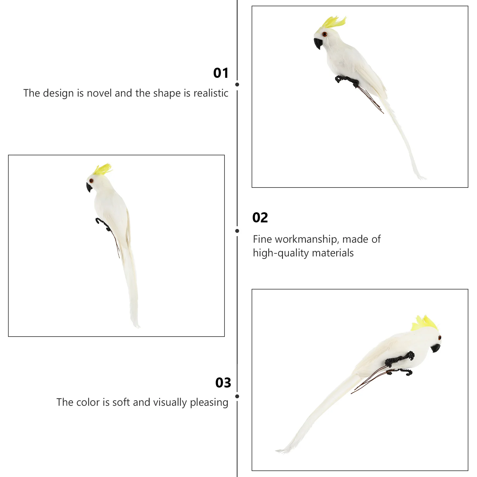 

1pc Artificial Parrot Decor Realistic Garden Outdoor Decoration Simulation Bird Pendant For Party Supplies Gardening Ornament