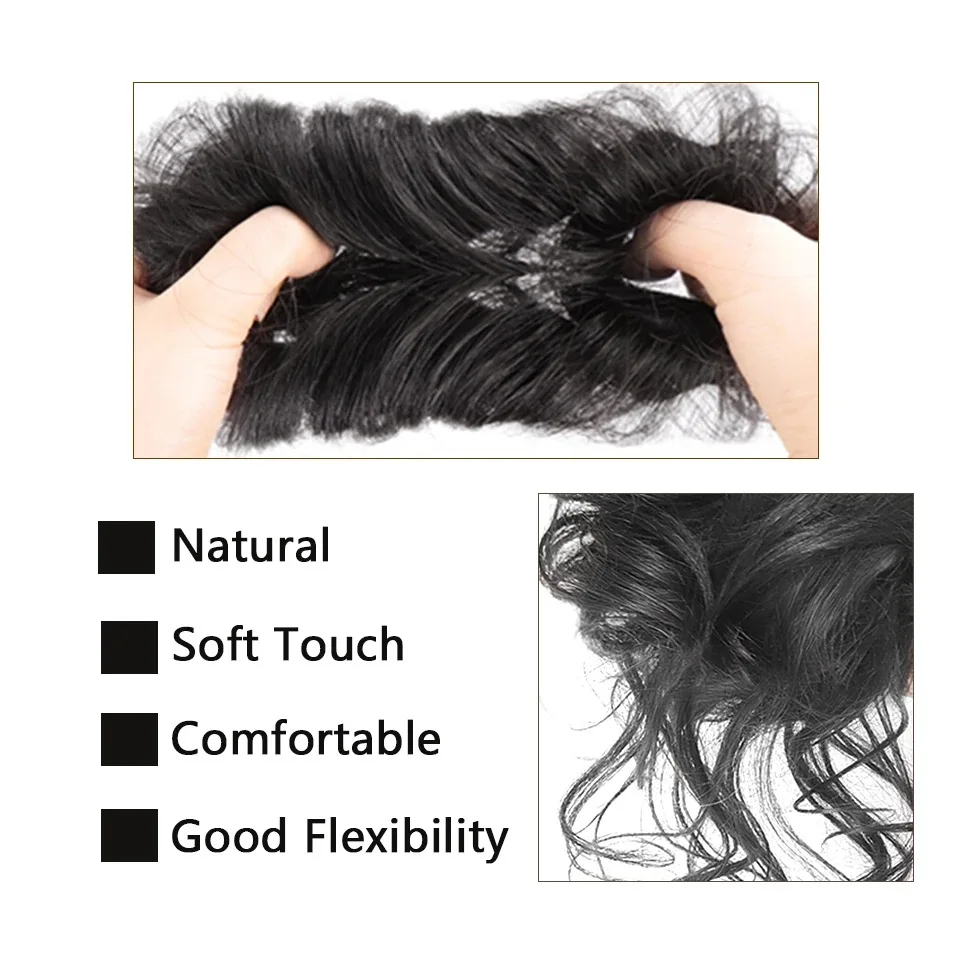 SHANGZI Synthetische Haarknoten Chignon Chaotisch Lockiges Haar Band Elastic Scrunchy Falsche Haar Stück Frauen Haarnadeln Schwarz Braun