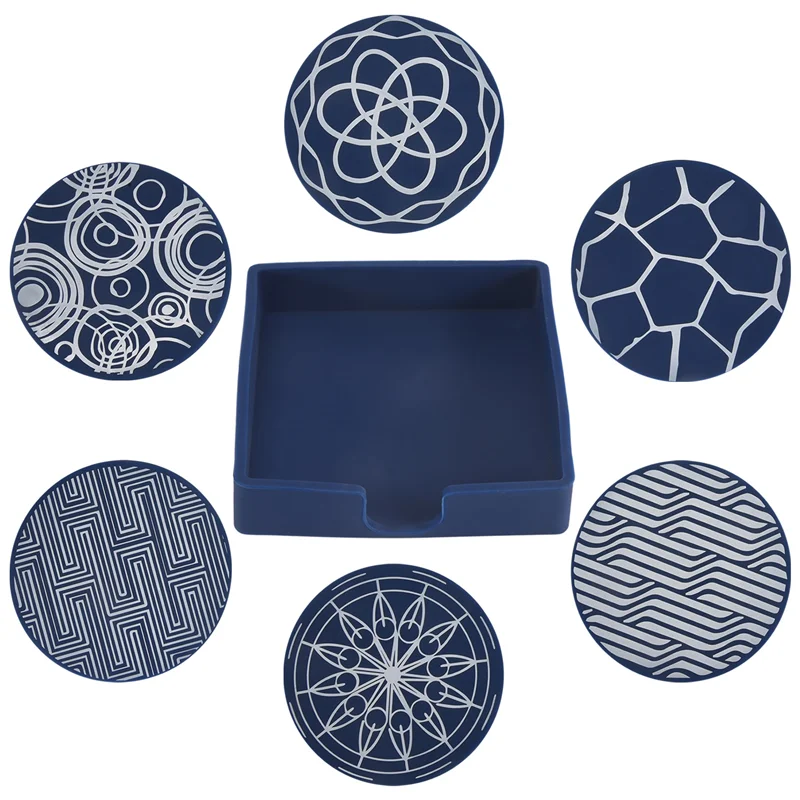 

Надежные 6 шт. подставки для напитков, круглые силиконовые резиновые подставки для чашек с коробкой для хранения, подходят для бара, украшения стола, защиты рабочего стола