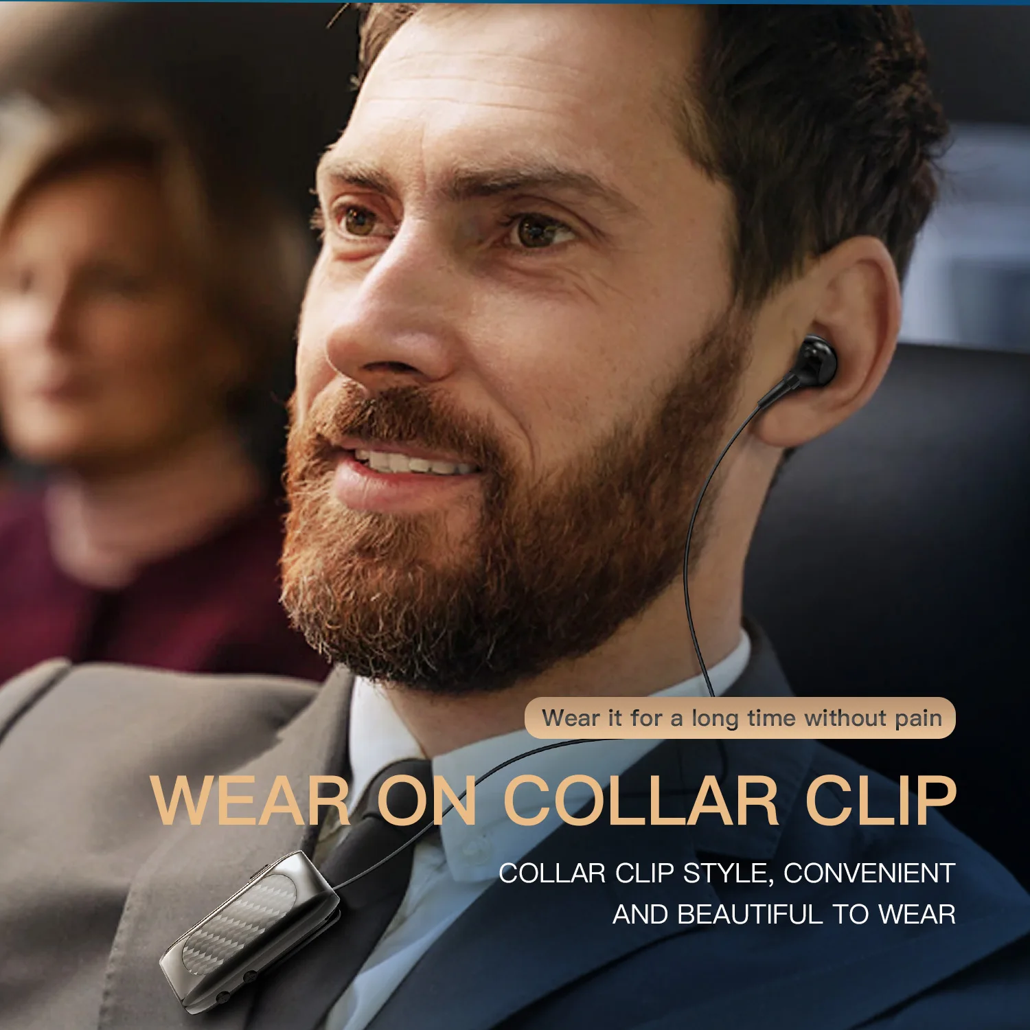 K56 Wireless Earbuds Single Ear Bluetooth Retractable Headset Collar Clip Type bluetooth phone ears in lotus with removable wire