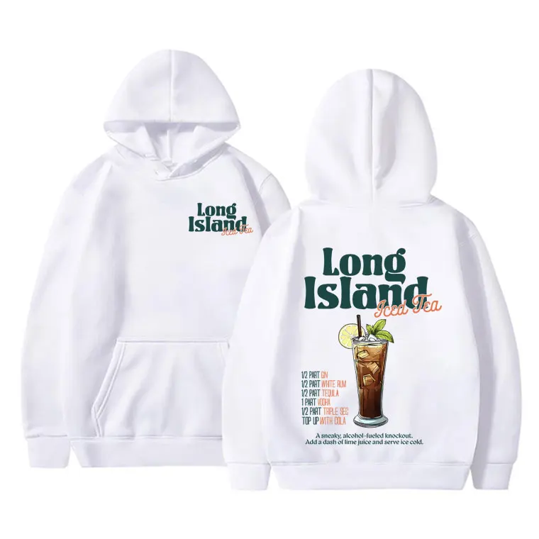 

Funny Long Lsland Iced Tea Cocktail Art Aesthetic Double Sided Print Hoodie Men Women Casual Pullover Unisex Fashion Streetwear