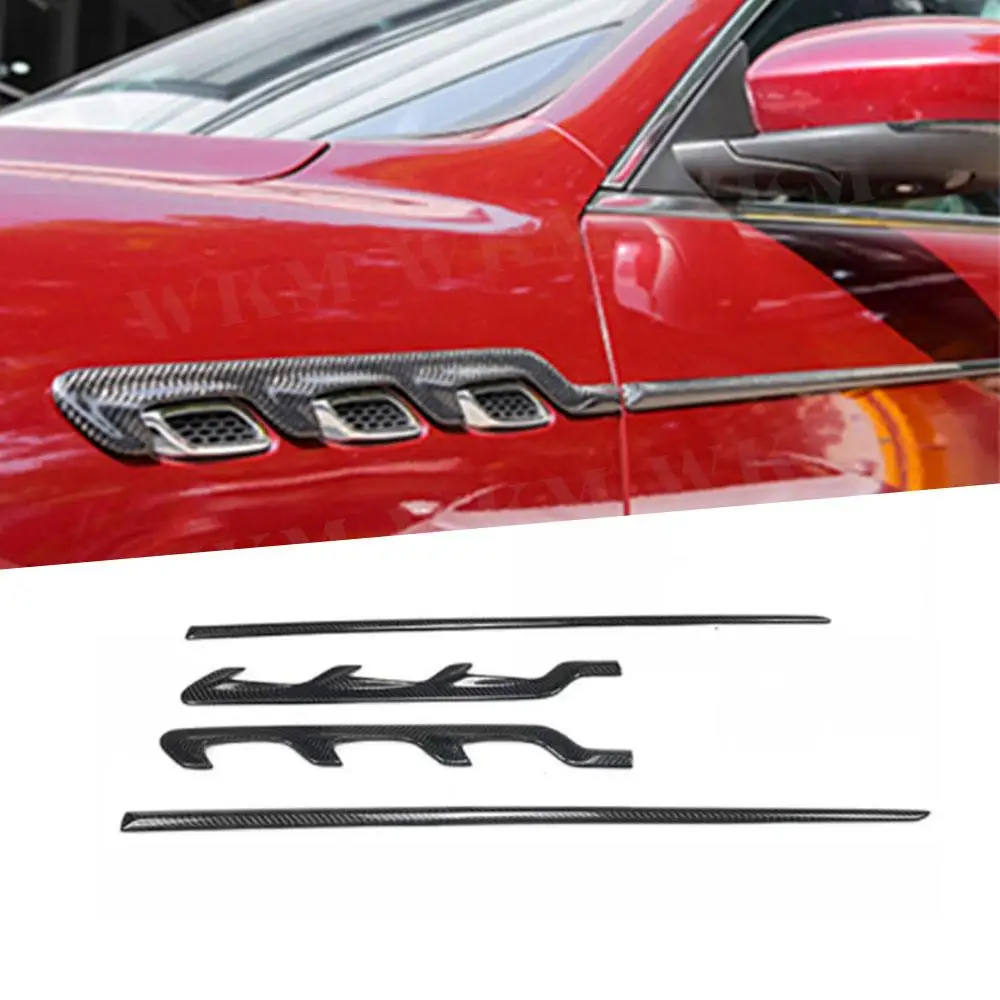 

Carbon Fiber Front Fender Air Vent Trims Door Decoration Strips For Maserati Levante 2016-2019 4PCS/Set Car Styling