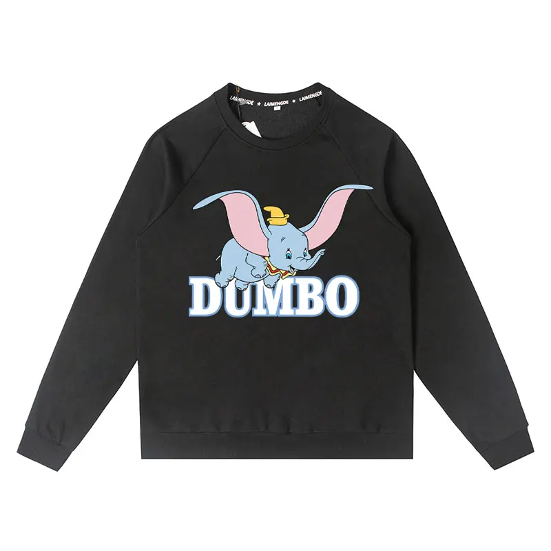 Disney Dumbo Cartoon Anime Printing Men's and women's round neck pullovers Autumn and Winter Couple's clothing pullover