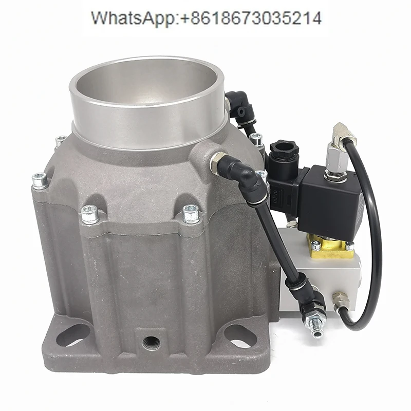 

Air compressor intake valve assembly with solenoid valve