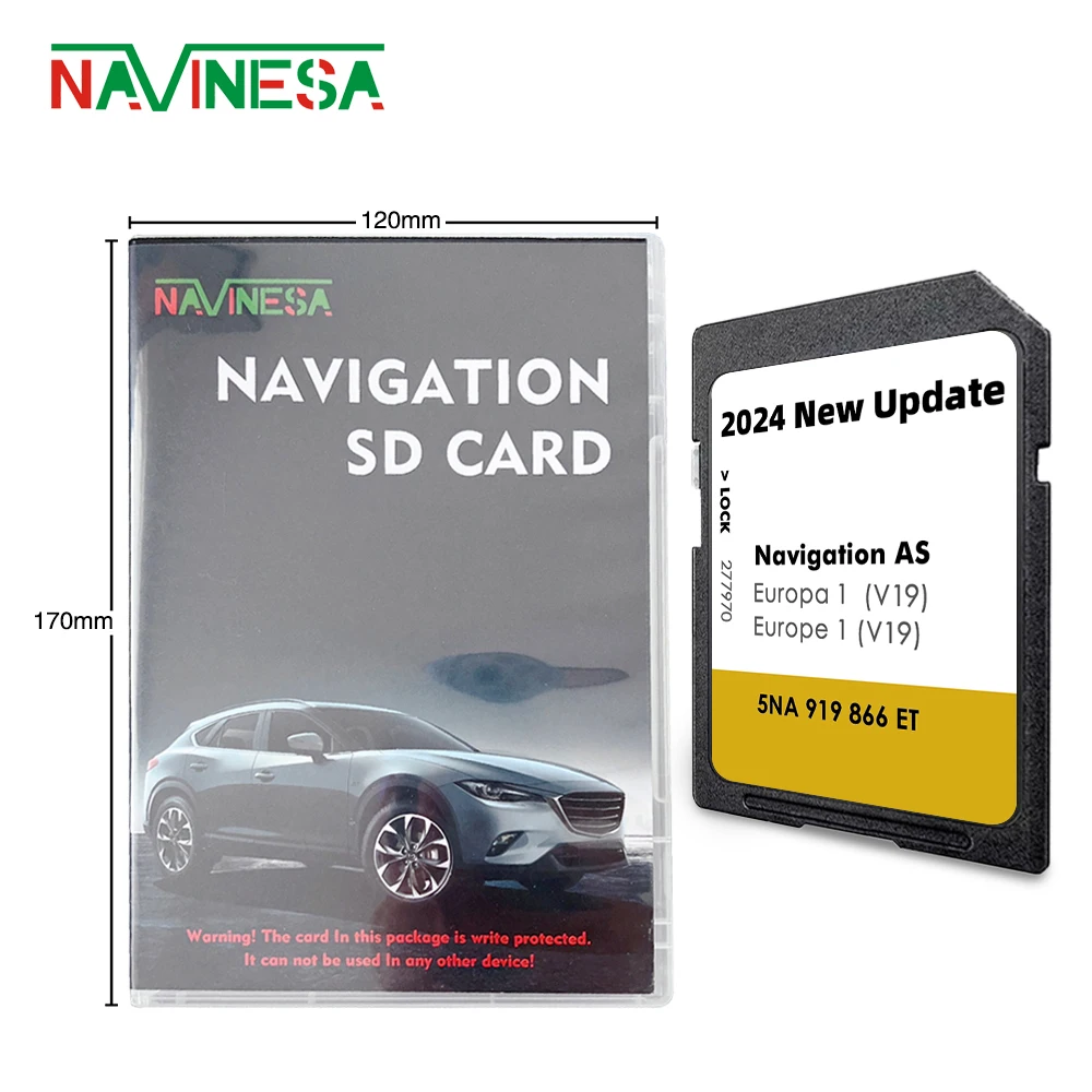 

AS V19 for VW Passat B8 3G from 2014 Discover Media Navi AS Map GPS UK Europe 2024 Sat Nav SD Card 32GB Memory