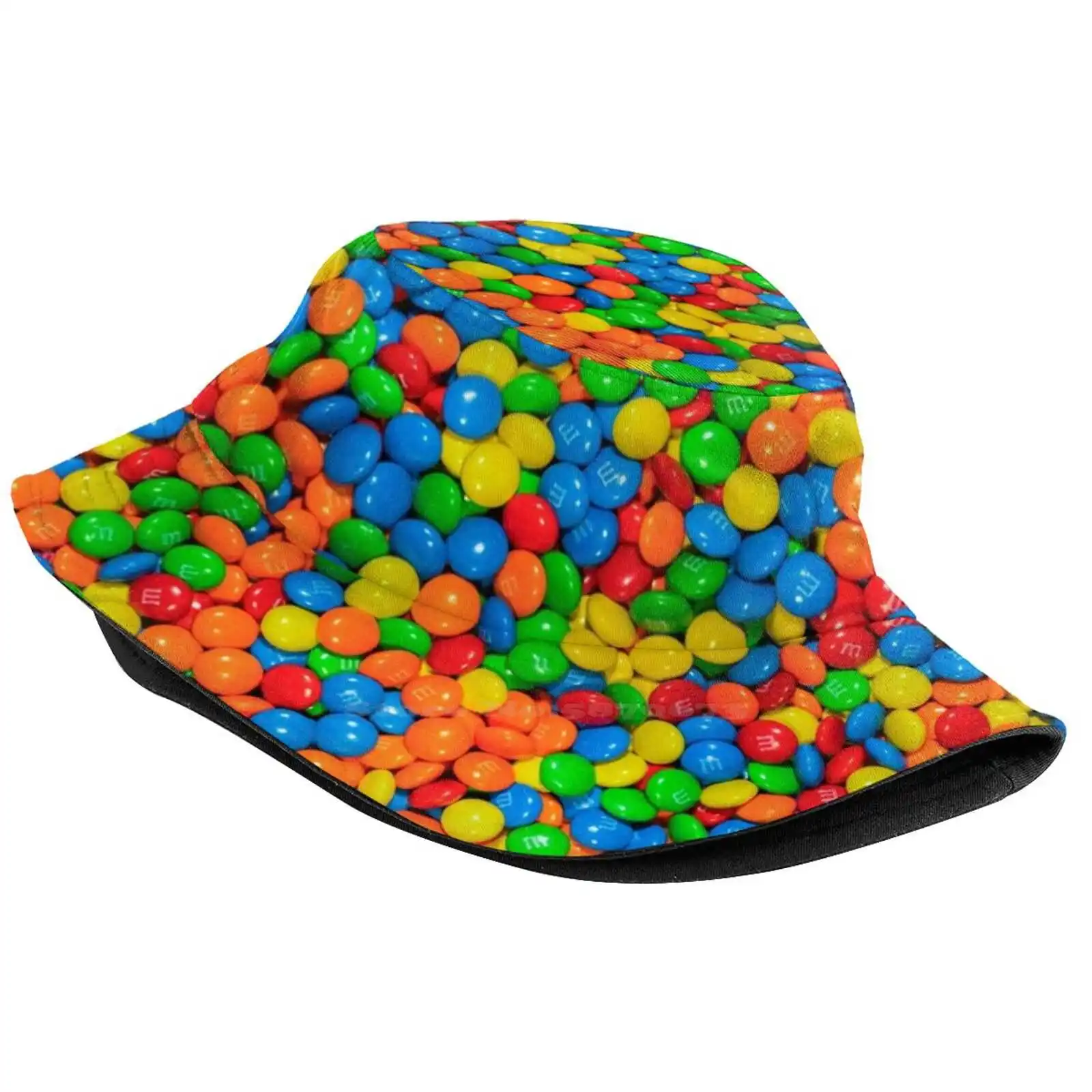 M&m Korean Caps Funny Beach Bucket Hats John Velocci Baneling Candy M Sweet Food Colors Colours Colorful Colourful Red Orange