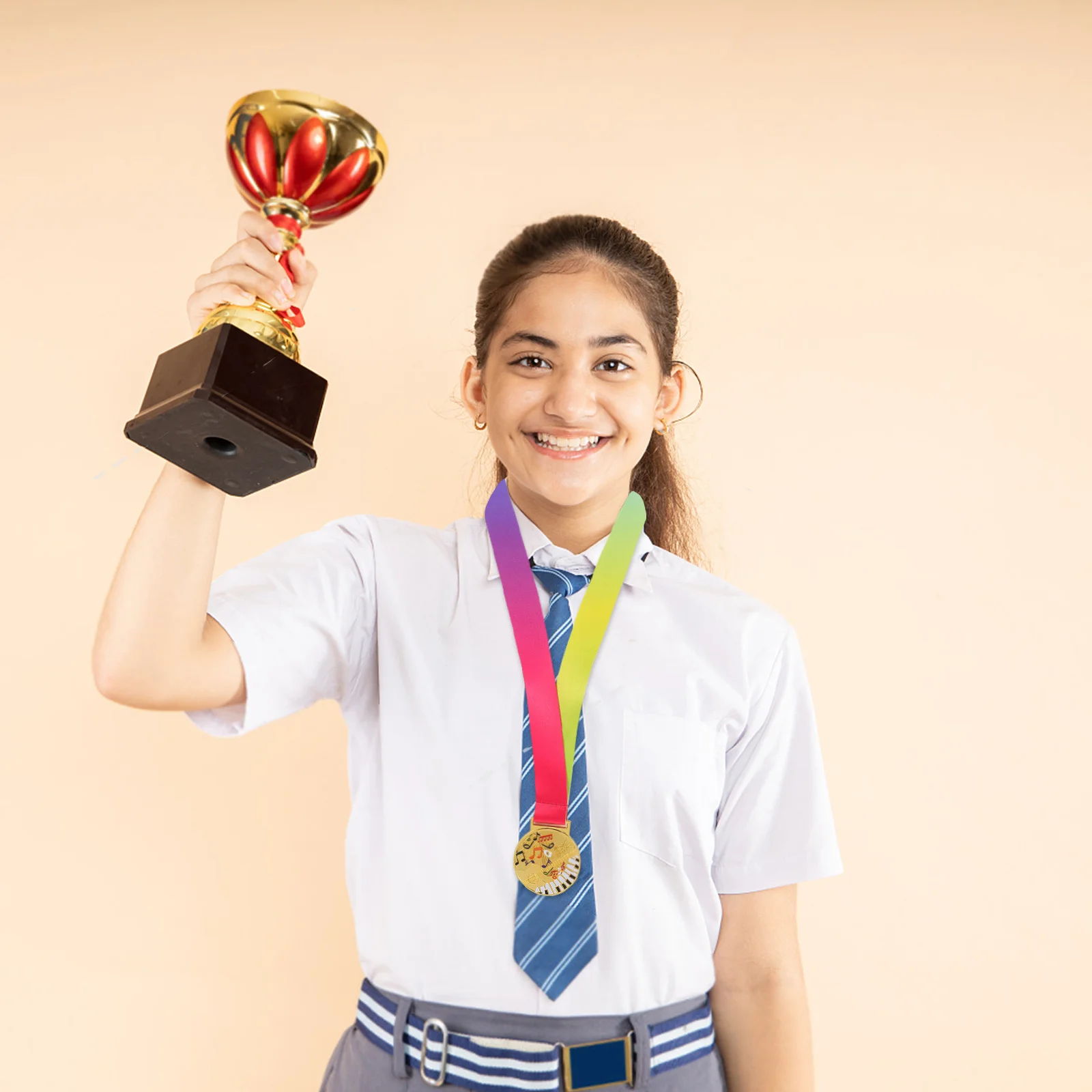

Gold Musical Medal for Kids Music Competition Piano Violin Singing Dance Awards Neck Hanging Ribbon Medal Medals for Kids