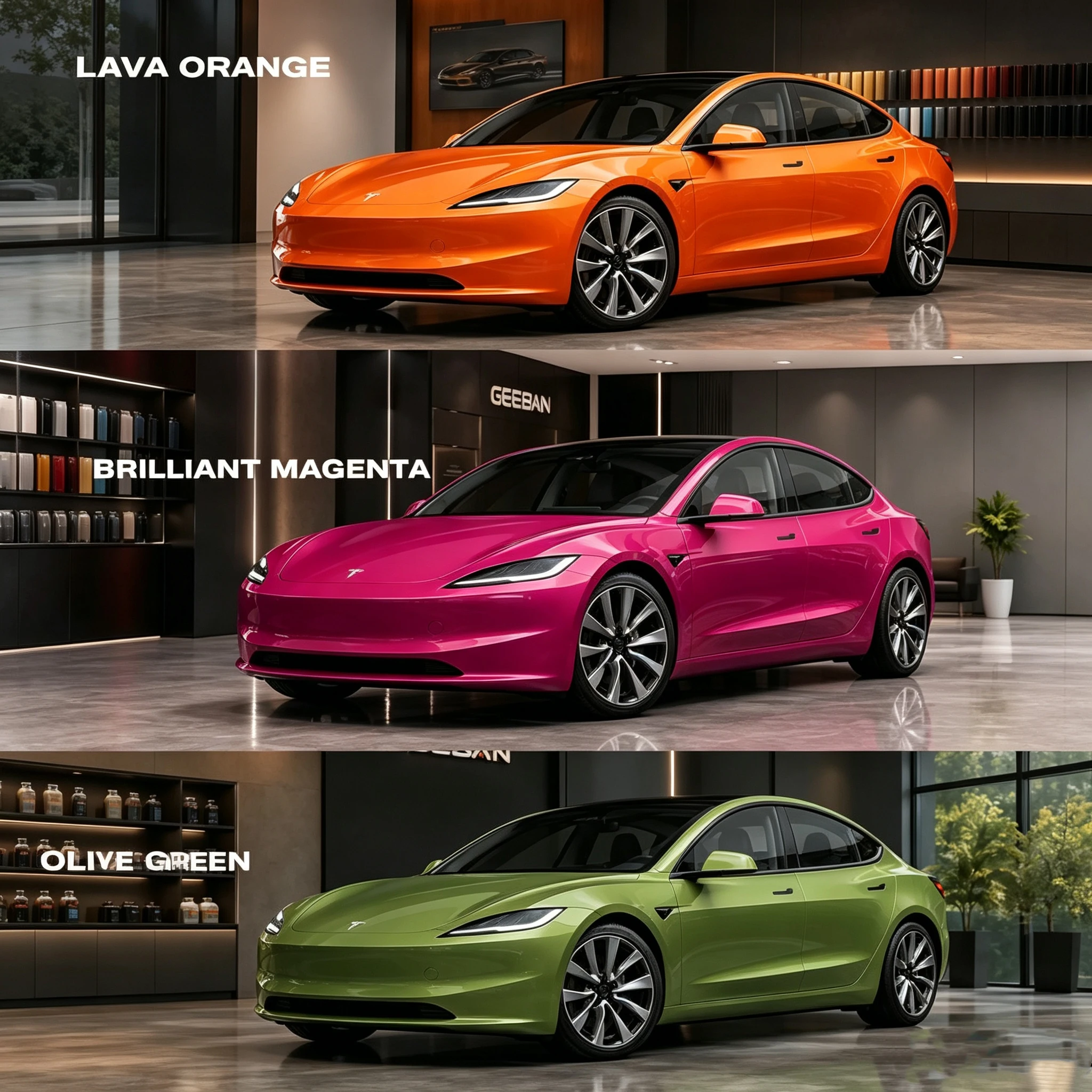 Body Wrapping: Punk Car Pattern EV Series, PET Color Change Film  All Car Color Change Film  Body PVC for Tesla Model Y/3