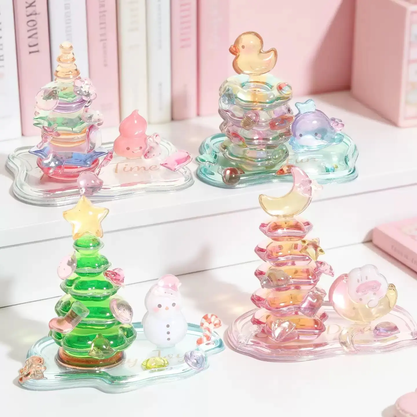 

New 3d Crystal Stickers Fun Stacking Series Cute Christmas Tree Relief Stickers Children'S Toys Student Gifts Exchange Stickers