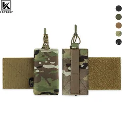 KRYDEX 2pcs Tactical Radio Pouch Pocket with Hook and Loop Cummerbund Side Magazines Holster for Armor Carrier Vest Chest Rig