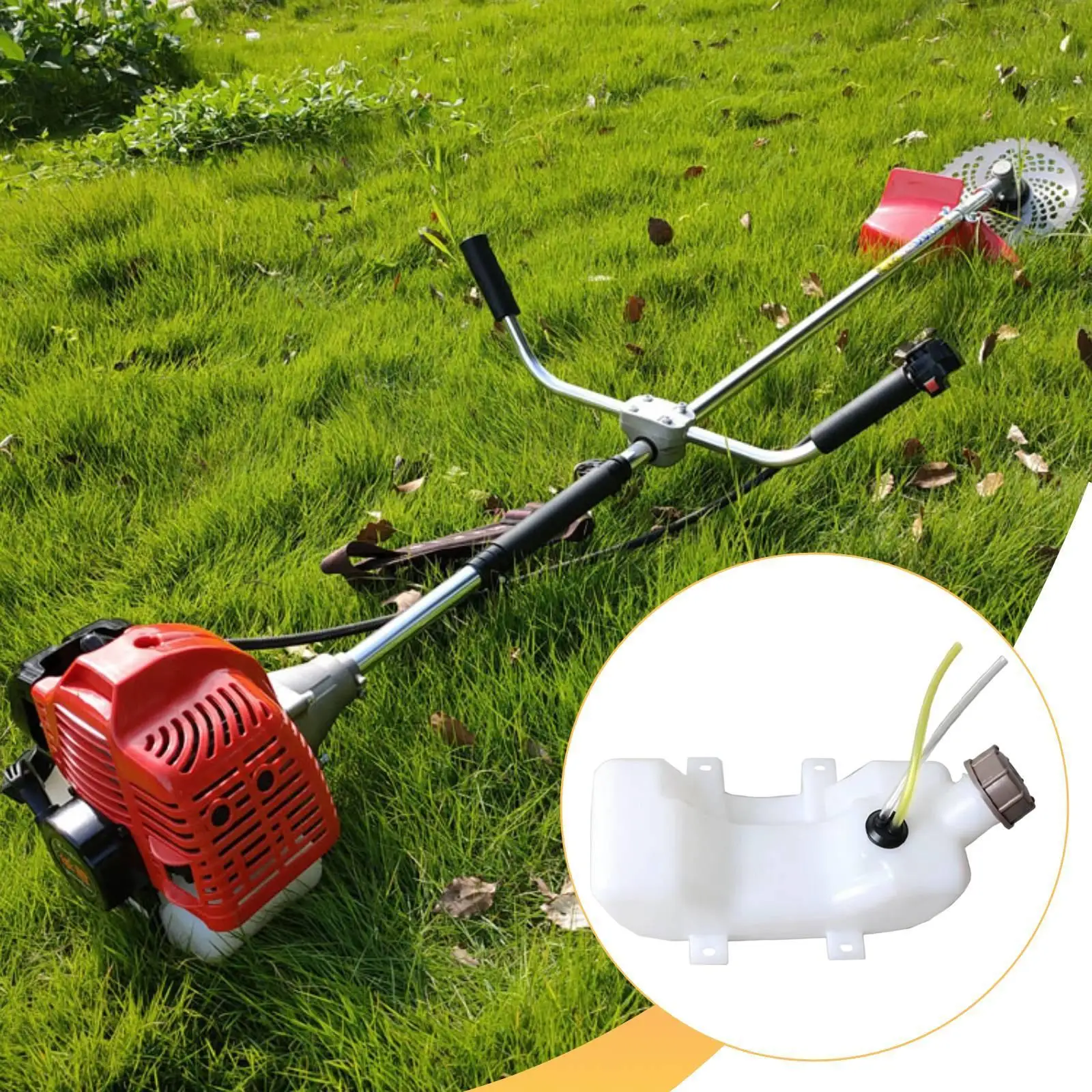 Garden Trimmer Gas Tank Assembly Durable Plastic Fuel Container for Lawn Mower Maintenance