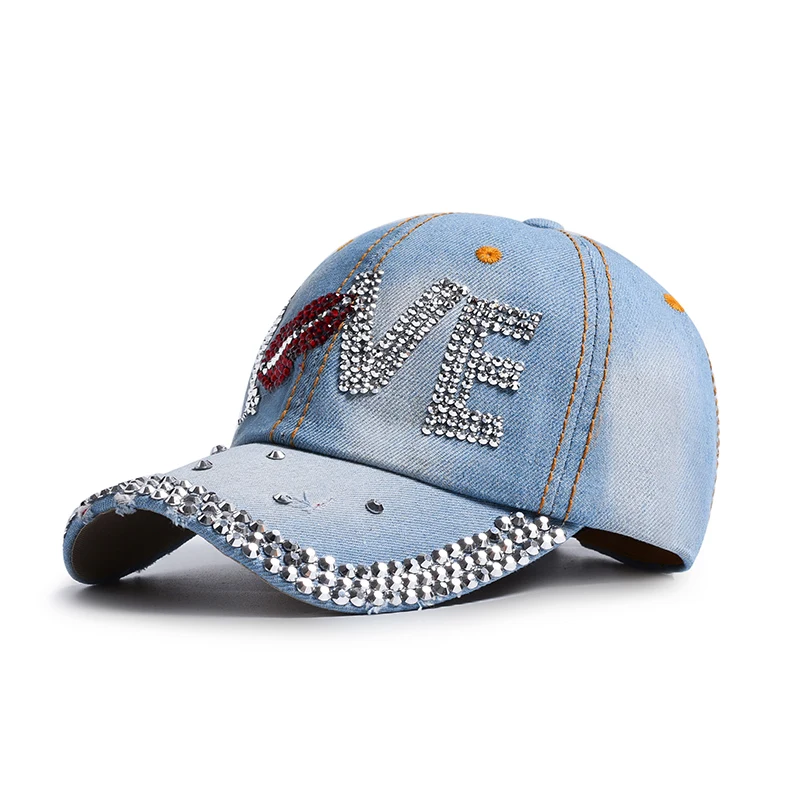 Fashion Baseball Cap For Women Retro Rhinestone Letter Hat Summer Sun Caps Snapback Hats Unisex Korean Trendy Casual Outdoor New