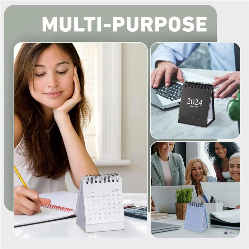 10 قطع من تقويم المكتب الصغير 2024، تقويم مكتب صغير 2023-2024 - يعمل من أكتوبر 2023 حتى ديسمبر 2024، تقويم مكتبي صغير متين