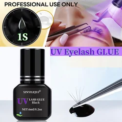 UV Eyelash Glue 6ml Fake Lashes Eyelash Extension Adhesive Light Curing Korean 1S Quick Dry Long-Lasting Professional Supplies