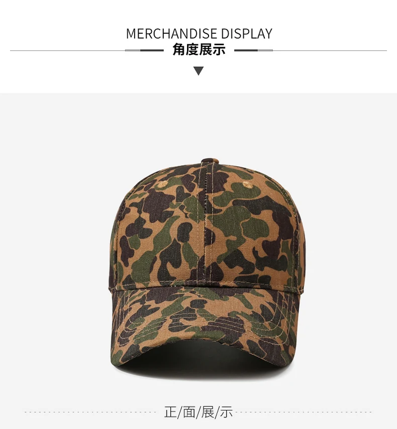 Vintage Camouflage Workwear-Stil Amerikanische Neue Baseballkappe Unisex Outdoor Verstellbarer Sonnenhut Modischer UV-Schutz – Detail 8