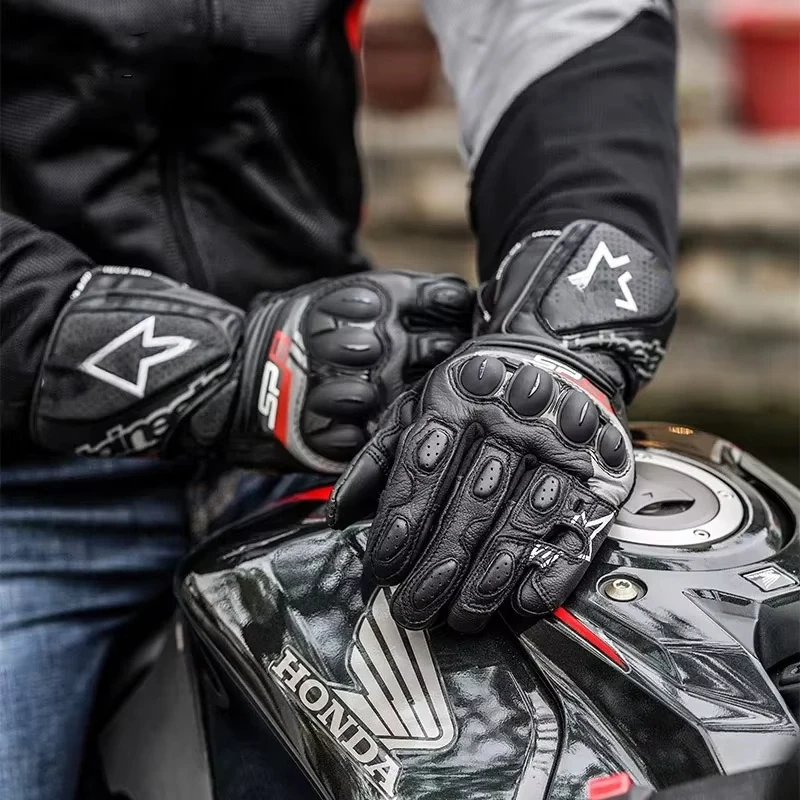 Nouveau SP-8 V3 gants de Moto en cuir hommes peau de vache course gants de motocross Anti-chute résistant à l'usure gants de Moto Guantes Moto