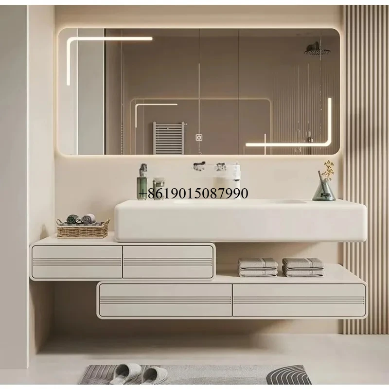 

Corian integrated basin cream wind bathroom cabinet washstand, bathroom cabinet combination