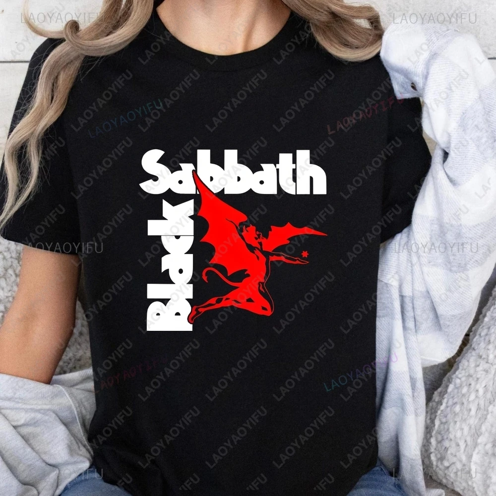 Vintage Black Sabbath Punk Band Summer Trend Harajuku Short-sleeved Men's and Women's Universal Shirt Large-sized T-shirt