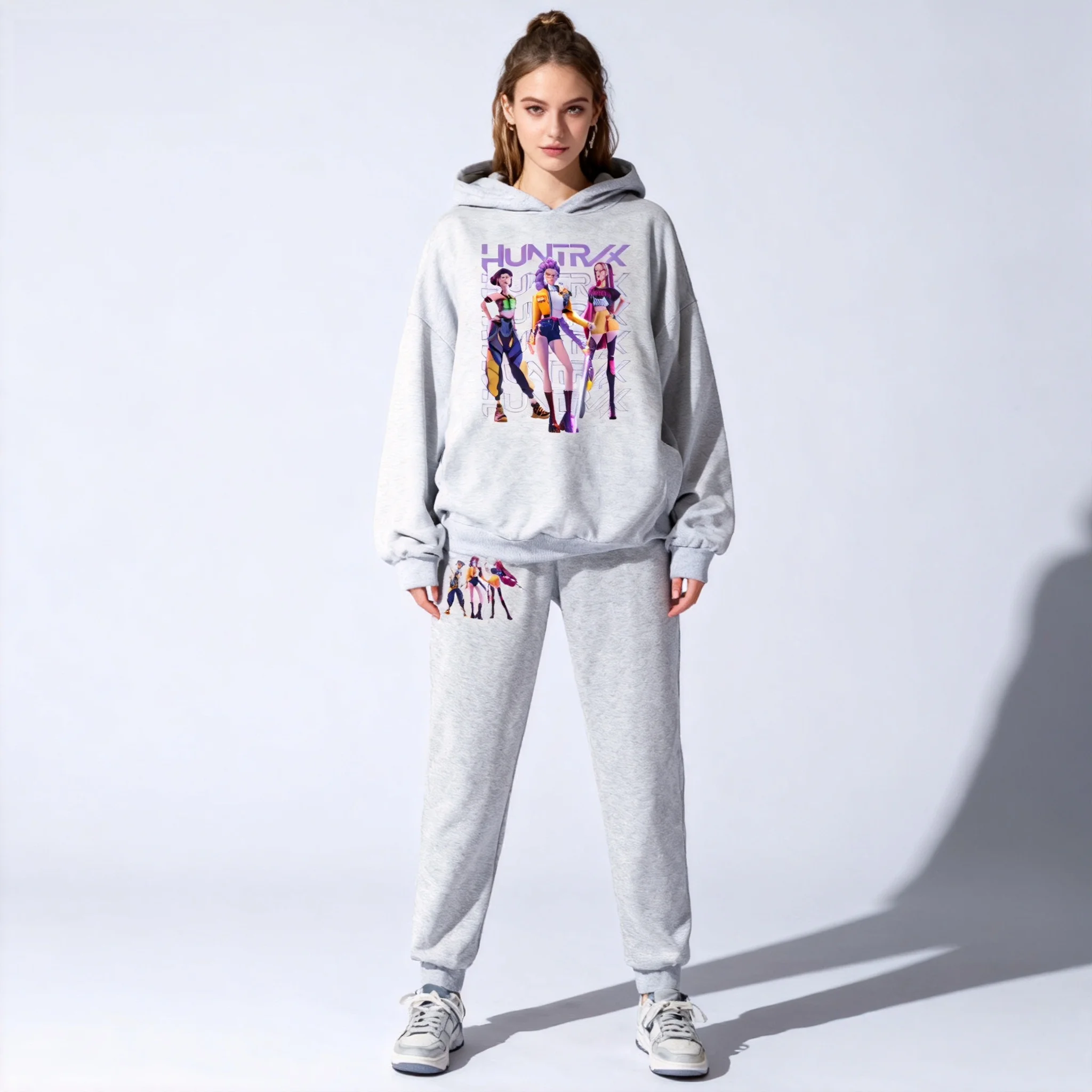 

NEW Autumn and Winter Anime Movie KPOP Witch Hunt Sweet Cool Hoodie Set Oversized Adult Women Children Korean Western Street Set