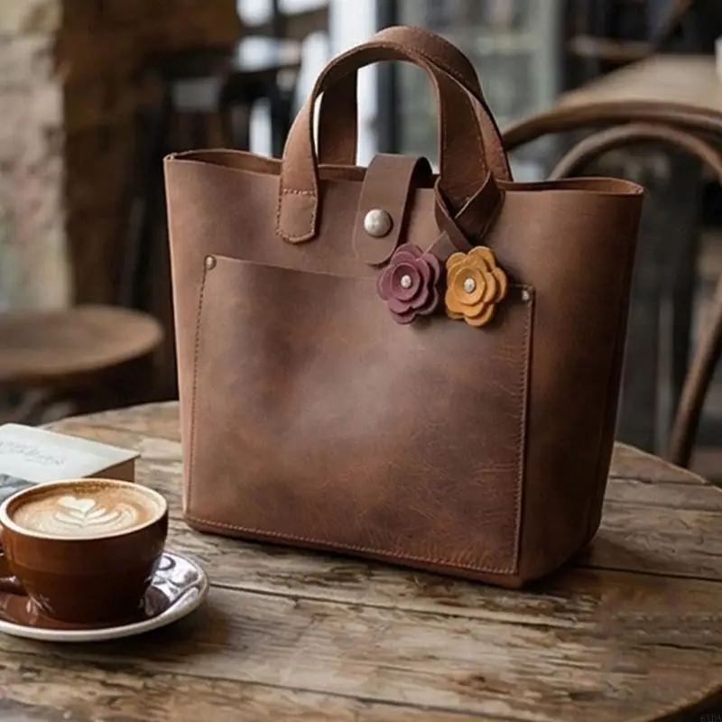 レトロエレガントローズバッグチャーム PU バッグペンダントフレンドリーなデザインクイックアタッチ機能ハンドバッグファッションアクセサリー 6XDA