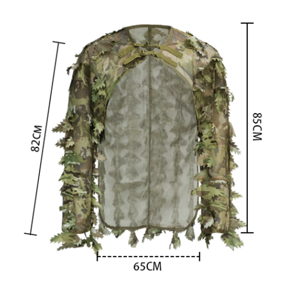 عباءة نمط الصيد بدلة تكتيكية بدلة جيلي، مادة شبكية خفيفة الوزن قابلة للتنفس