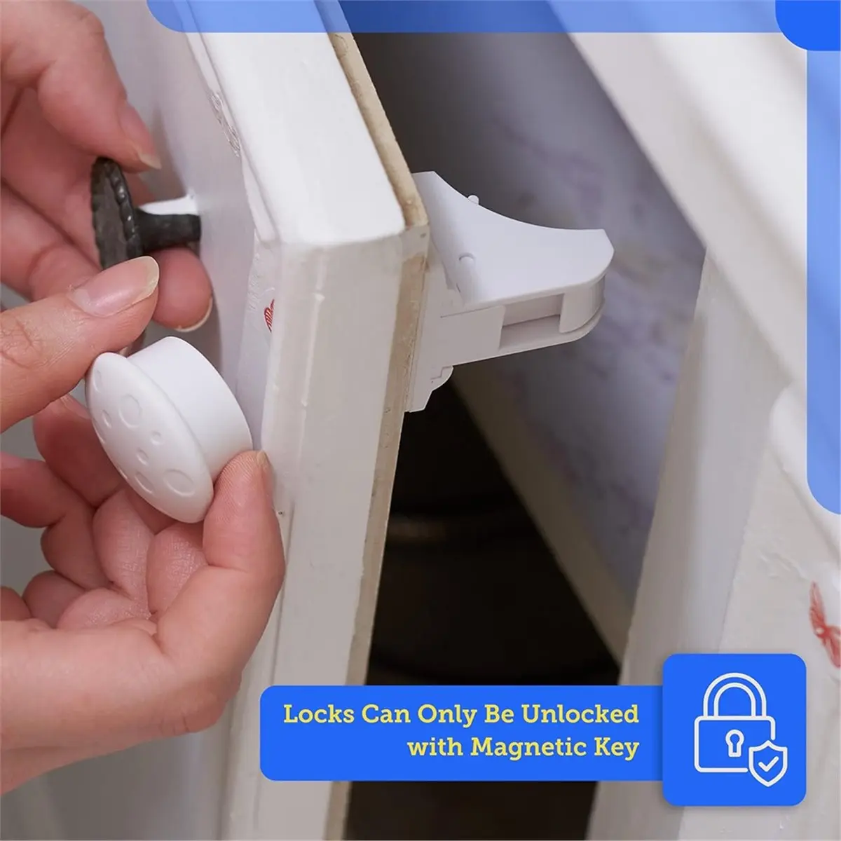 KSOL 3pcs Universal Magnetic Cabinet Lock Replacement Keys for Child Safety