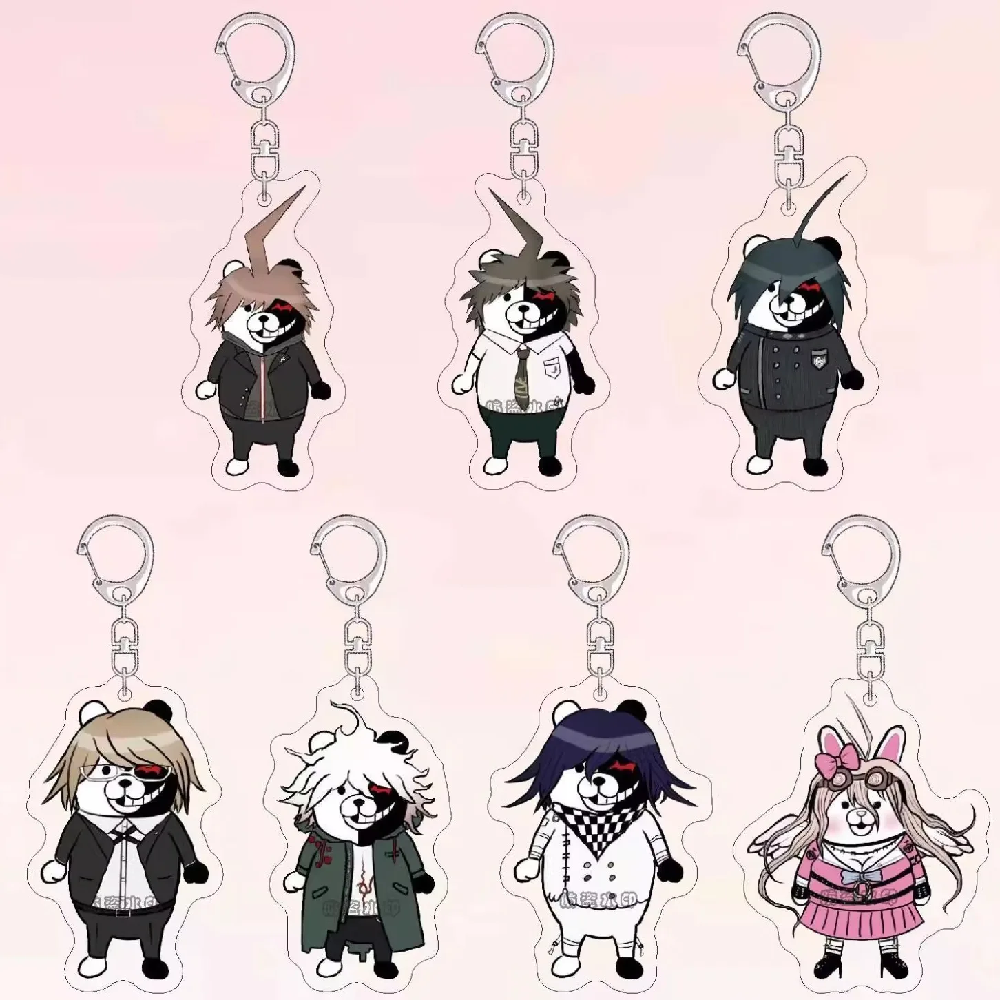 

Аниме Danganronpa 1, милый пиксельный стиль, автомобильный брелок Naegi Makoto Kirigiri Kyoko Kuriyama Mirai Kurousagi, акриловая подставка, украшения