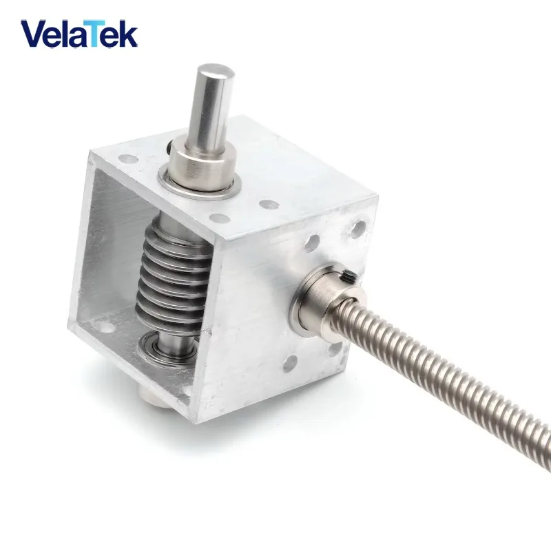 1:20 Worm Gear T8 Screw Reducer Long Threaded Shaft Metal Gearbox High Torque 250-600mm For DIY Robot Model Kit