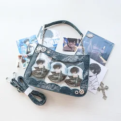 Interno giapponese jk itabag moda casual cowboy denim panno ascellare borsa e borsa messenger fai da te cartone animato ita bag