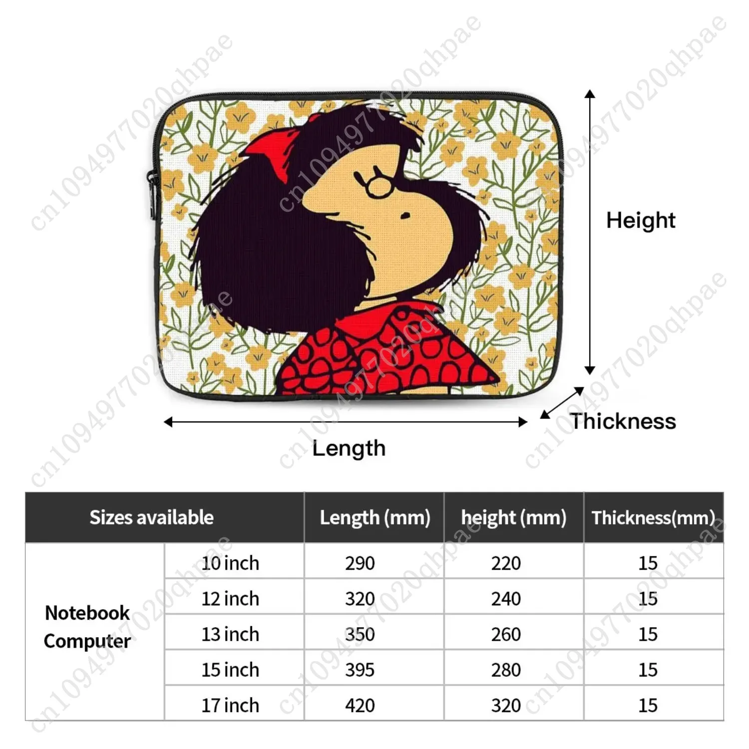 حقيبة كمبيوتر محمول للكمبيوتر المحمول حافظة مافالدا والزهور حافظة كمبيوتر Kawaii كارتون 10 12 13 15 17 بوصة حقيبة مضادة للصدمات