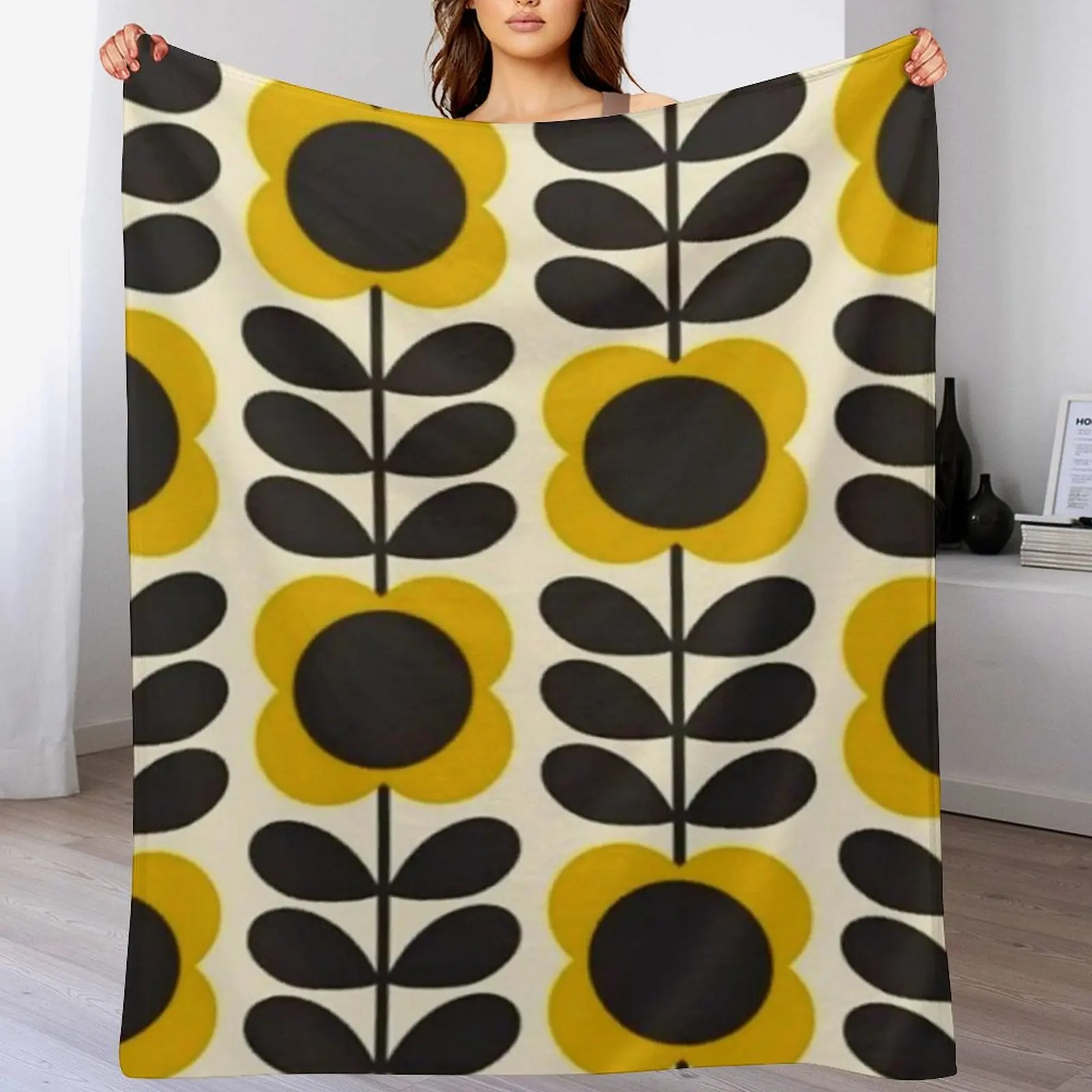 orla kiely multi stem flowers,kiely pattern,orla kiely design Throw Blanket Beautifuls Designers Bed covers funny gift Blankets