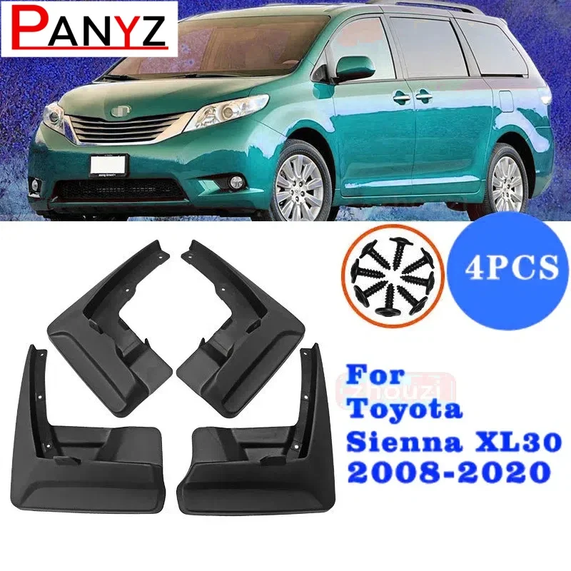 For Toyota Sienna GRANVIA 2008-2022 Mudflaps Mudguards Splash Guards Mud Flap Fenders 4Pcs Parts