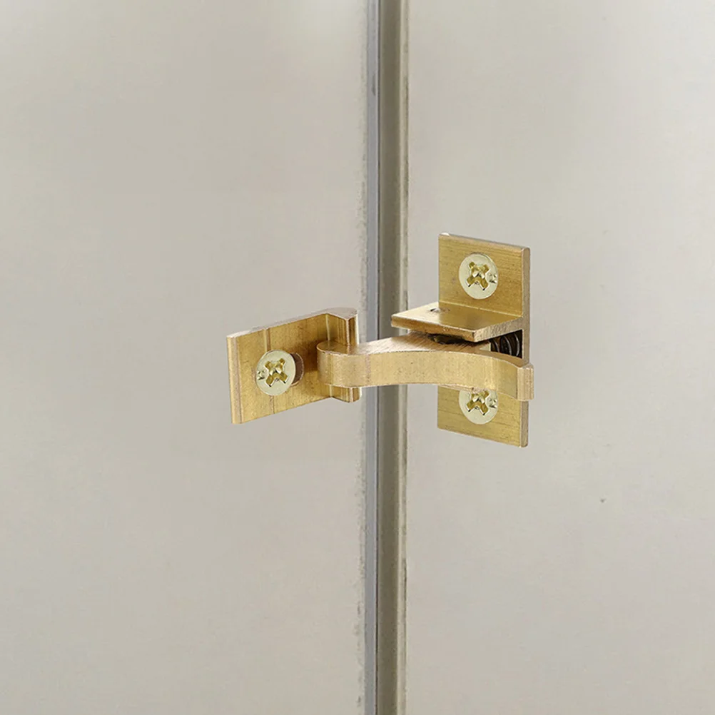 

4 Pcs Copper Door Window Latch Locks Heavy Duty Cabinet RV Sliding Barn Elbow Catch Secure Reliable Anti Rust Thick Base Simple