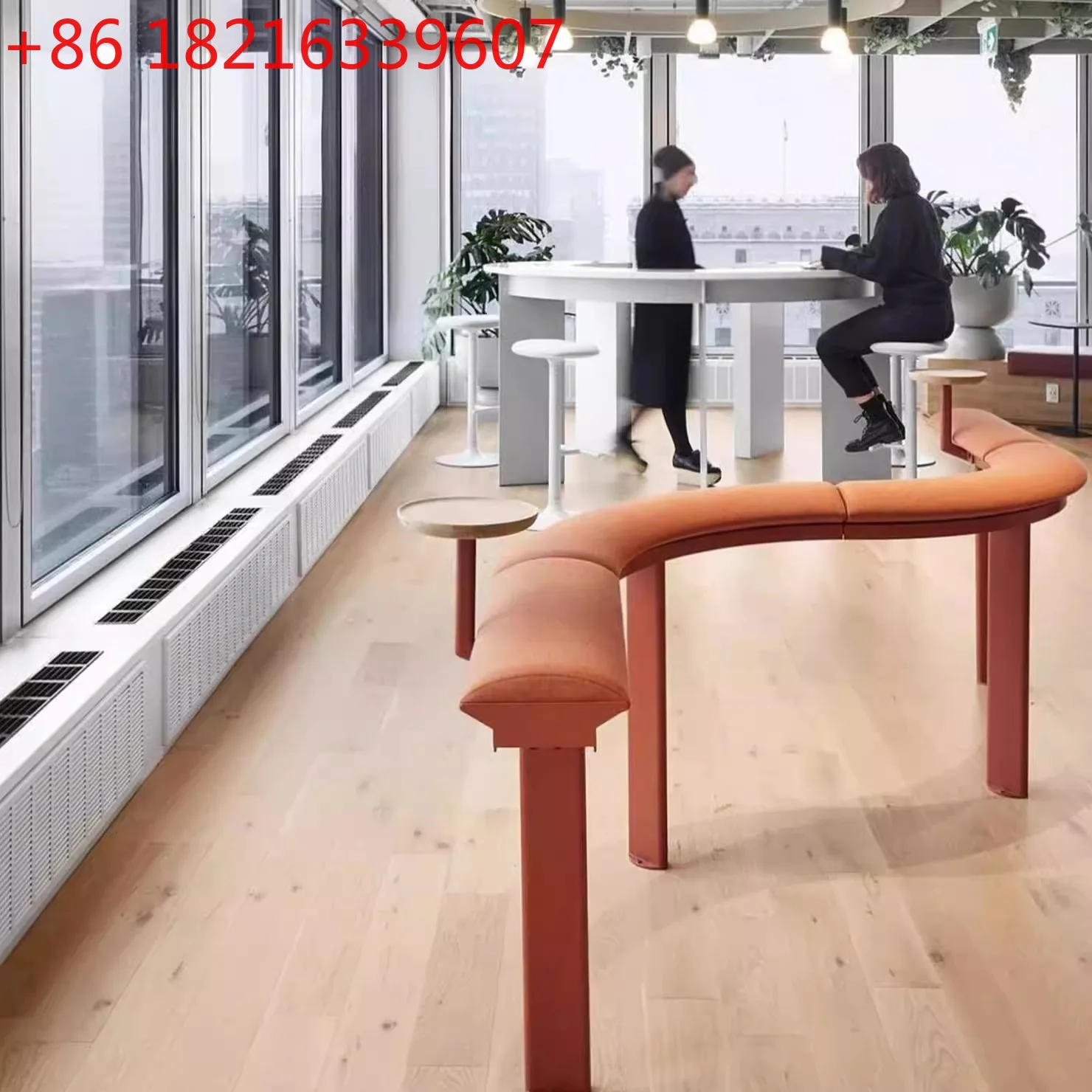 YAO outdoor bar stools, integrated straight stools, circular splicing with trays, homestay hotels