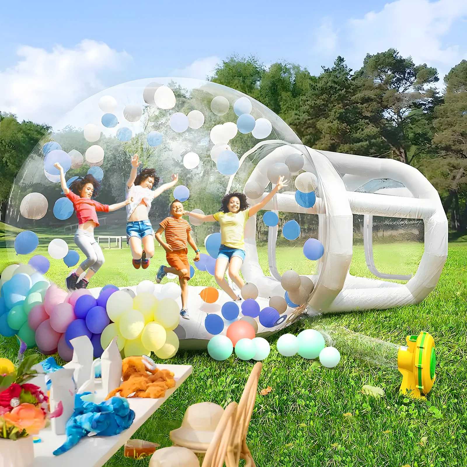 2.5m US /UK Stock Inflatable Bubble House-8.2ft Inflatable Dome PVC Outdoor Balloon Bubble House Dome Inflatable for Kids，Party