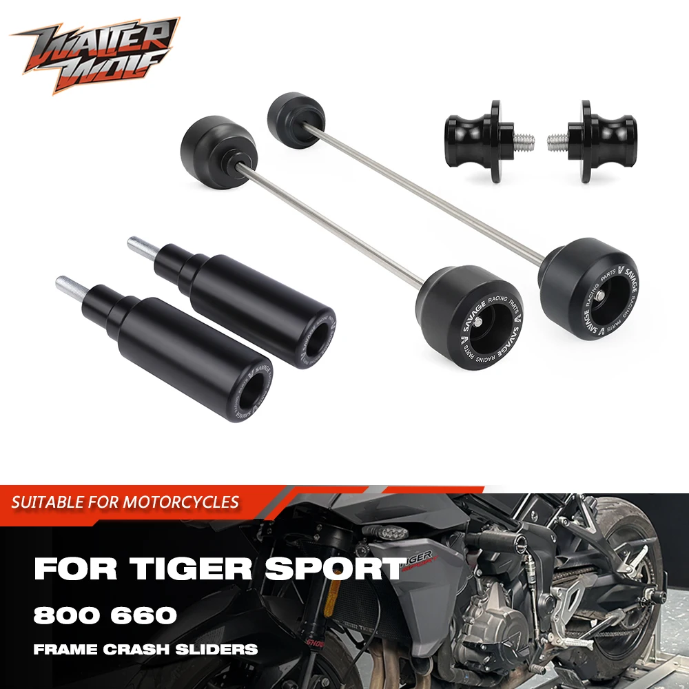 Deslizadores de Eje, Horquilla, Guardabarros y Rueda, y Protectores de Chasis para Tiger Sport 660 800 2025 2026, Deslizadores de Soporte de Basculante Trasero para Tigersport